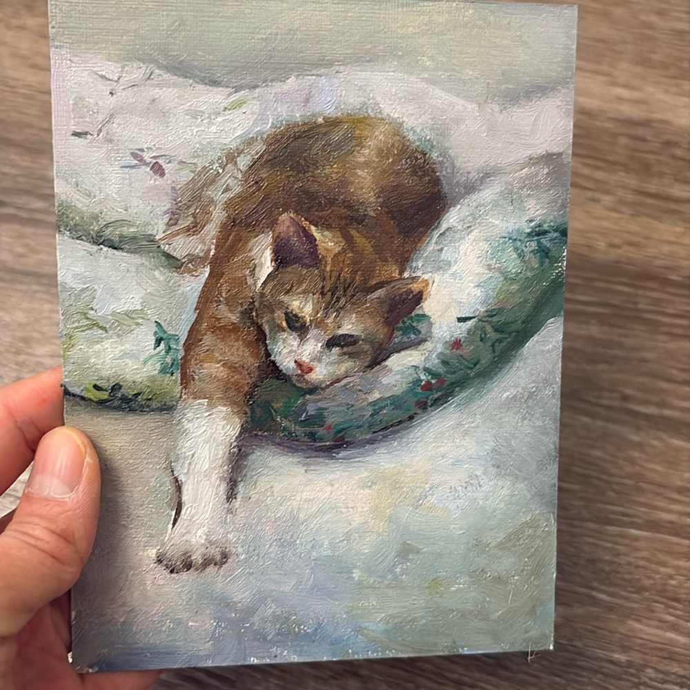 Oil painting cat
